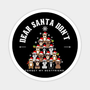 Dear Santa don't forget my Bestfriend retro vintage Santa Christmas shirt holiday gift stickers Magnet